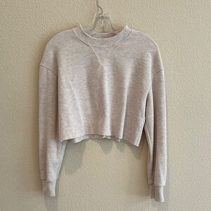 Zara Cream Cropped Sweatshirt, size S